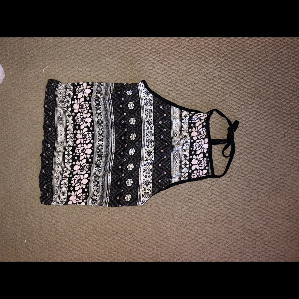 patterned halter crop top